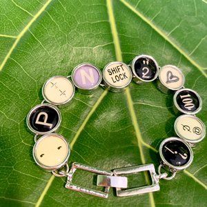 Typewriter keys bracelet